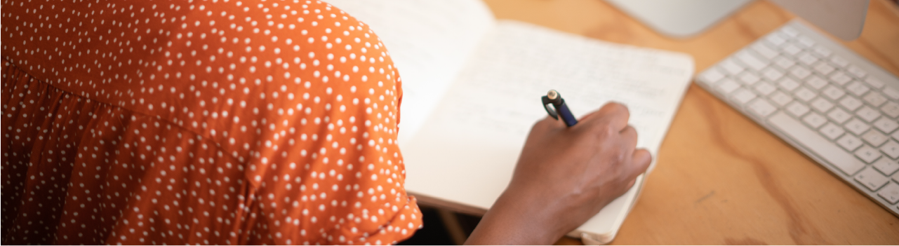 COVID-19 and libraries: woman writing