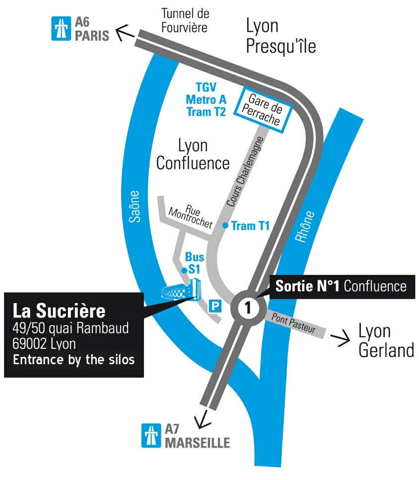 Map of the vincinity of La Sucrière