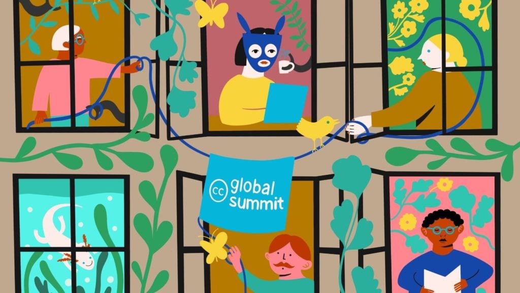 Logo for the Creative Commons Global Summit 2023, “Somos El Bien Común” by Eréndira Derbez is licensed via CC BY 4.0.