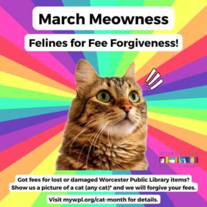 1st Place – Worcester Public Library (United States of America) for “March Meowness”.