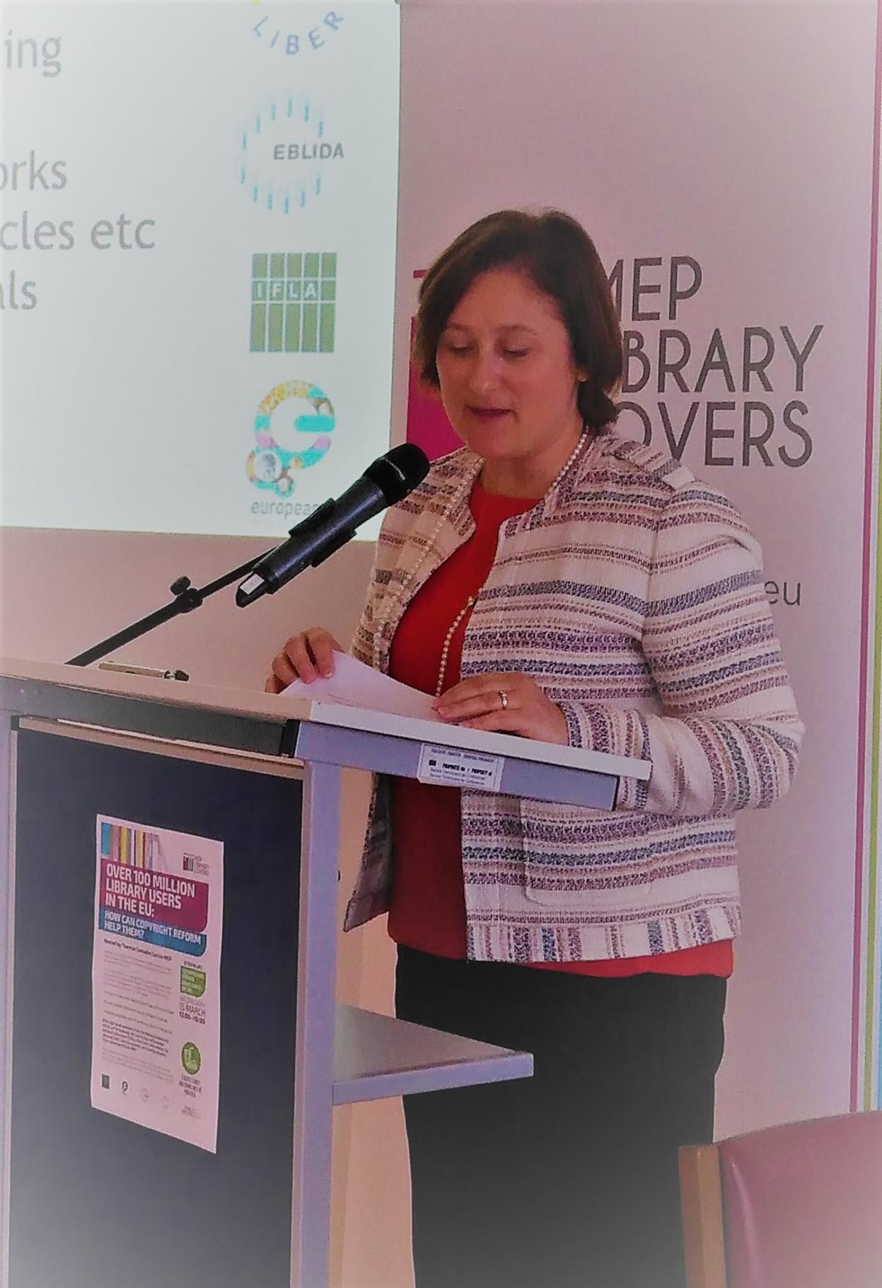 Therese Comodini Cachia MEP at Library Event in Strasbourg