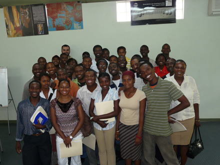 View of the group, with trainers Philippe Colomb and  Marc Jean-Baptiste