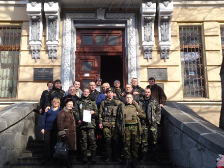 Activists and librarians at the National Parliamentary Library; photo by Halyna Kyrychenko