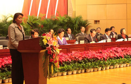 Ellen Tise speaking at the National Library of China Ellen Tise speaking at the National Library of China