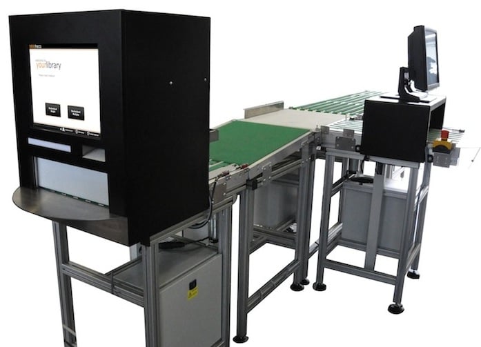 Book return station with an automatic sorter