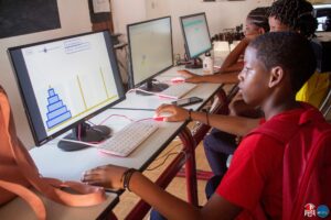 Children using the computer