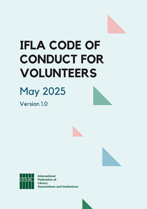 Publication coversheet with text: IFLA Code of Conduct for Volunteers