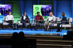 Panel at the UNESCO Internet for Trust Conference featuring IFLA representative Dilara Begum