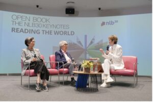 From left to right Speakers, Professors Chan Heng Chee and Tommy Koh with moderator, Mr Gene Tan