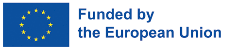 European flag, and the text: Funded by the European Union