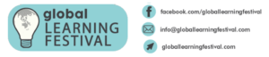 Logo for Global Learning Festival and links to social media and website (also included in the body-text of the article)