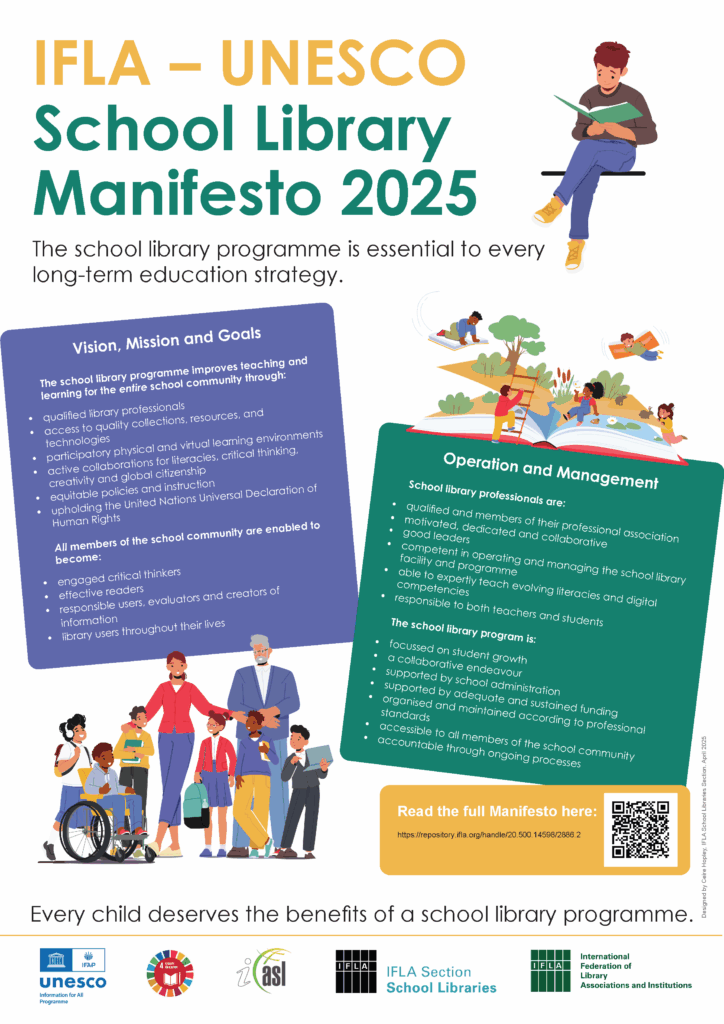 IFLA School Library Manifesto 2025 poster final new logo