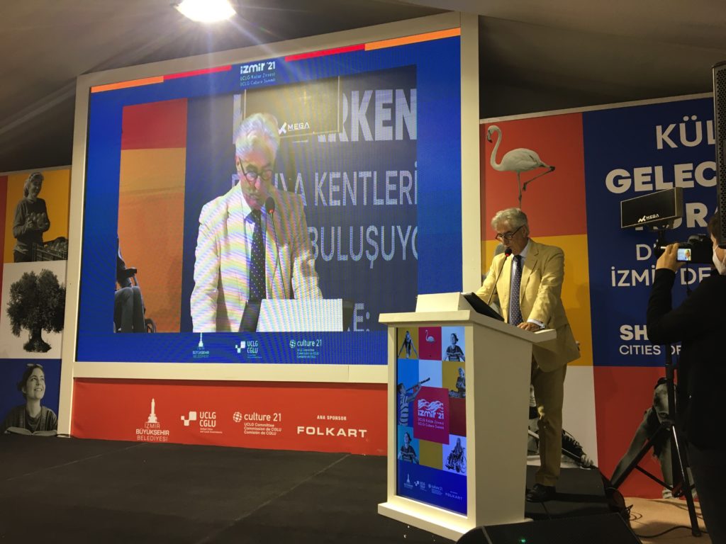 IFLA Secretary General Gerald Leitner speaking at UCLG Culture Summit