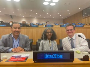 Julius Premila Julius Jefferson Junior (left), Premila Gamage (centre) at the United Nations
