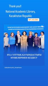 An instagram photo with members of MLAS and the National Academic Library, Kazakhstan