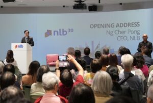 Mr Ng Cher Pong, Chief Executive Officer of National Library Board, Singapore (NLB), delivering his opening remarks at Open Book: The NLB30 Keynotes