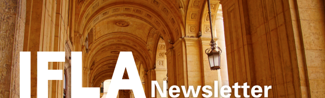 Picture of arches. Text: IFLA Newsletter