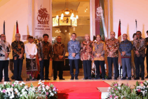 Opening of the exhibition by the Minister of Culture of Indonesia and the Director General of NLI Opening of the exhibition by the Minister of Culture of Indonesia and the Director General of NLI