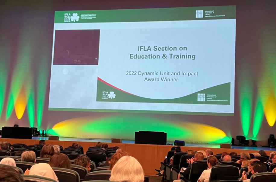 Section on Education and Training Award on Screen at WRLC ceremony