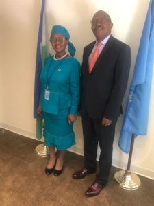 Tseli Matseliso Moshoeshoe-Chadzingwa with the Ambassador of Lesotho to the United Nations
