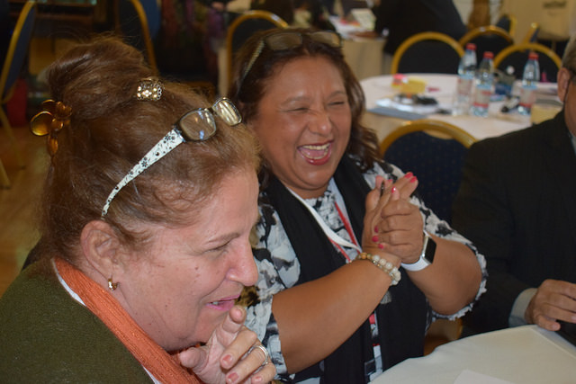 Delegates engaging in discussion