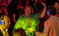 Delegates enjoying the silent disco during WLIC2017