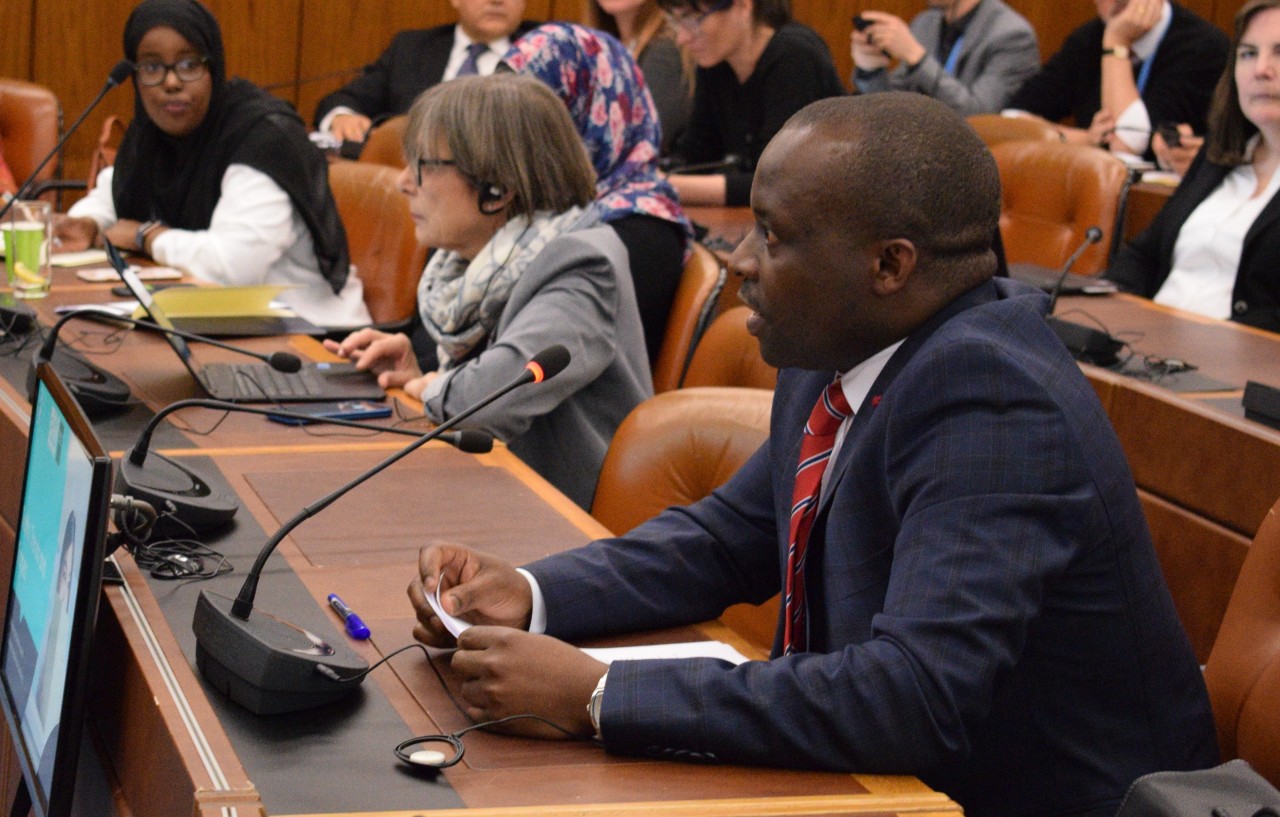 The Uganda delegate giving his introductory words