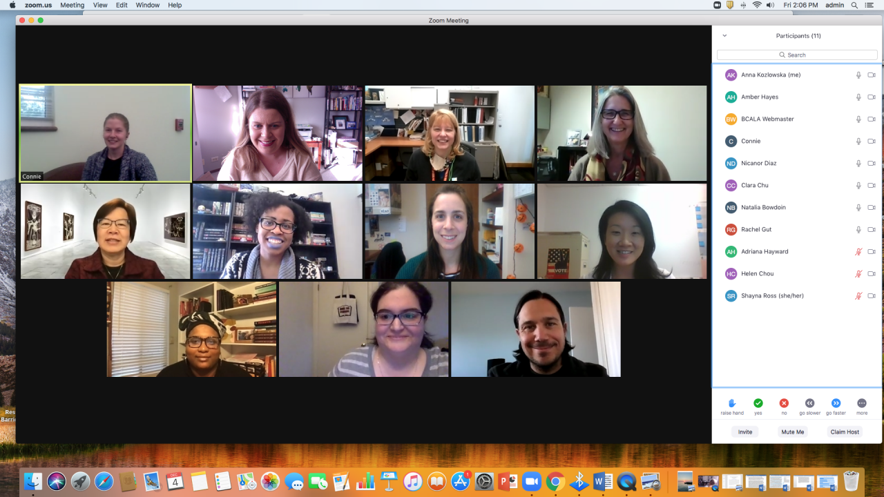 Members of the Serving Refugees, Immigrants and Displaced Persons Sub-Group (left-right, from top: Connie Siebold Anna Kozlowska Rachel Gut Natalia Bowdoin Second row from the left: Clara Chu Amber Hayes Shayna Ross Helen Chou Third row from the left: Ana Ndumu (SRIDP Chair) Adriana Hayward Nicanor Diaz)