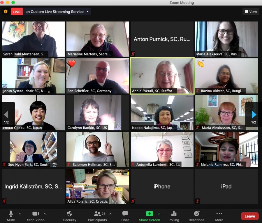 Screenshot of Midyear meeting on YouTube