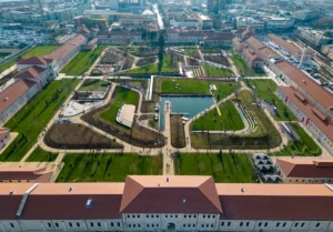 Overview picture of large library complex